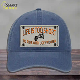 Life Is Too Short Novelty License Plate Hat Unconstructed Cotton / Navy