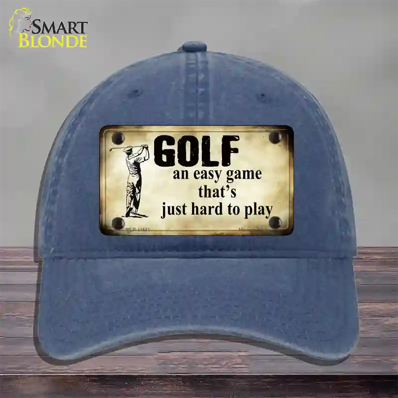 Golf An Easy Game Novelty License Plate Hat Unconstructed Cotton / Navy