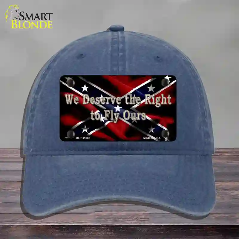 We Deserve The Right Novelty License Plate Hat Unconstructed Cotton / Navy