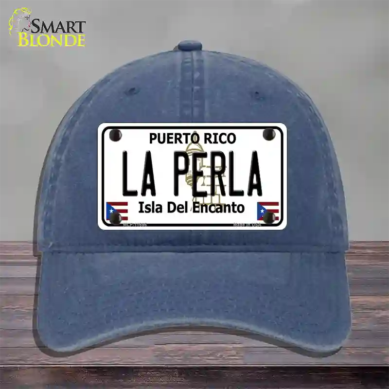 La Perla Puerto Rico Novelty License Plate Hat Unconstructed Cotton / Navy