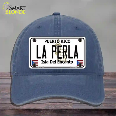 La Perla Puerto Rico Novelty License Plate Hat Unconstructed Cotton / Navy