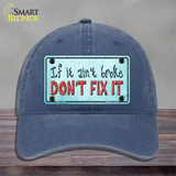 Dont Fix It Novelty License Plate Hat Unconstructed Cotton / Navy