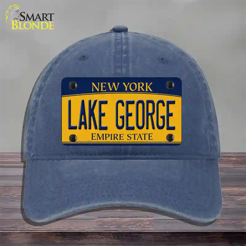 Lake George New York Novelty License Plate Hat Unconstructed Cotton / Navy