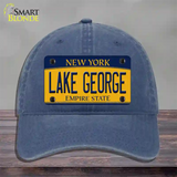 Lake George New York Novelty License Plate Hat Unconstructed Cotton / Navy