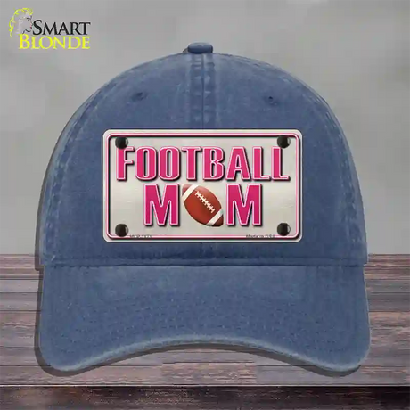 Football Mom Novelty License Plate Hat Unconstructed Cotton / Navy