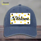 Welcome Bee Novelty License Plate Hat Unconstructed Cotton / Navy