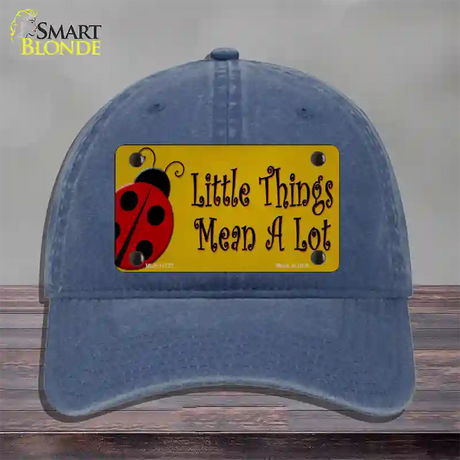 Little Things Mean A Lot Novelty License Plate Hat Unconstructed Cotton / Navy