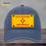 New Mexico Blank Yellow State Novelty License Plate Hat Unconstructed Cotton / Navy