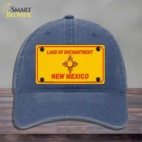 New Mexico Blank Yellow State Novelty License Plate Hat Unconstructed Cotton / Navy