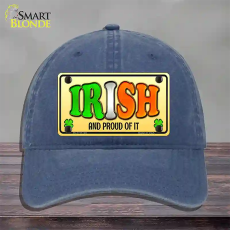 Irish and Proud Novelty License Plate Hat Unconstructed Cotton / Navy