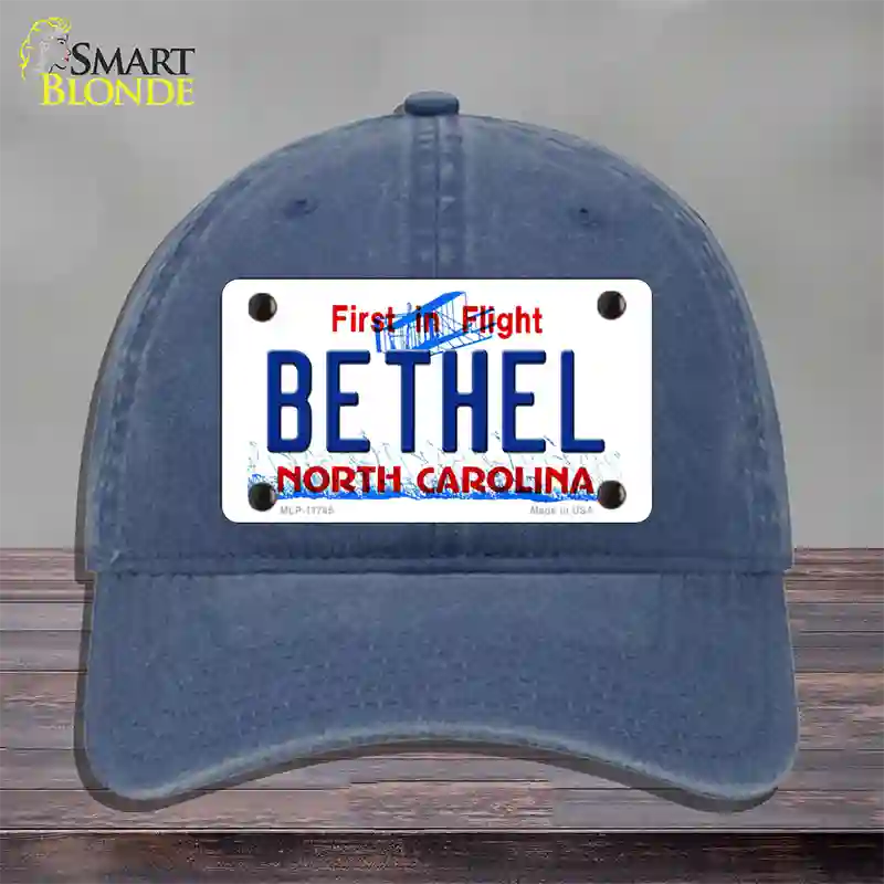 Bethel North Carolina State Novelty License Plate Hat Unconstructed Cotton / Navy