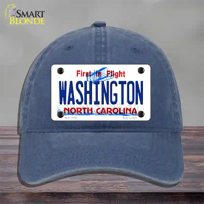 Washington North Carolina State Novelty License Plate Hat Unconstructed Cotton / Navy