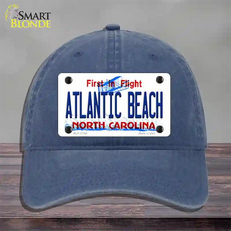 Atlantic Beach North Carolina State Novelty License Plate Hat Unconstructed Cotton / Navy