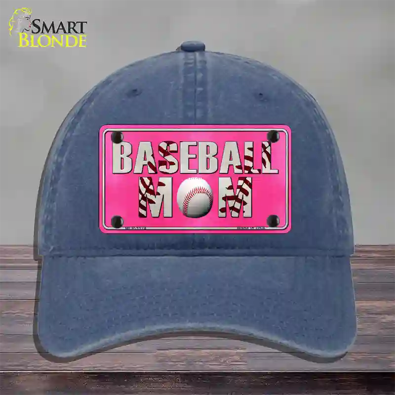 Baseball Mom Novelty License Plate Hat Unconstructed Cotton / Navy