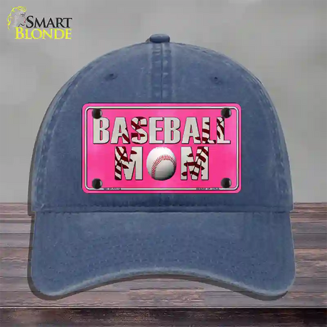 Baseball Mom Novelty License Plate Hat Unconstructed Cotton / Navy