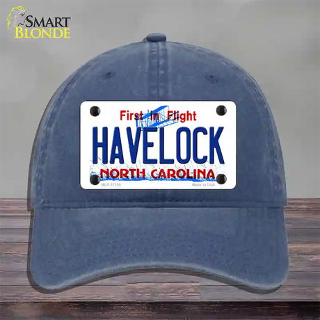 Havelock North Carolina State Novelty License Plate Hat Unconstructed Cotton / Navy