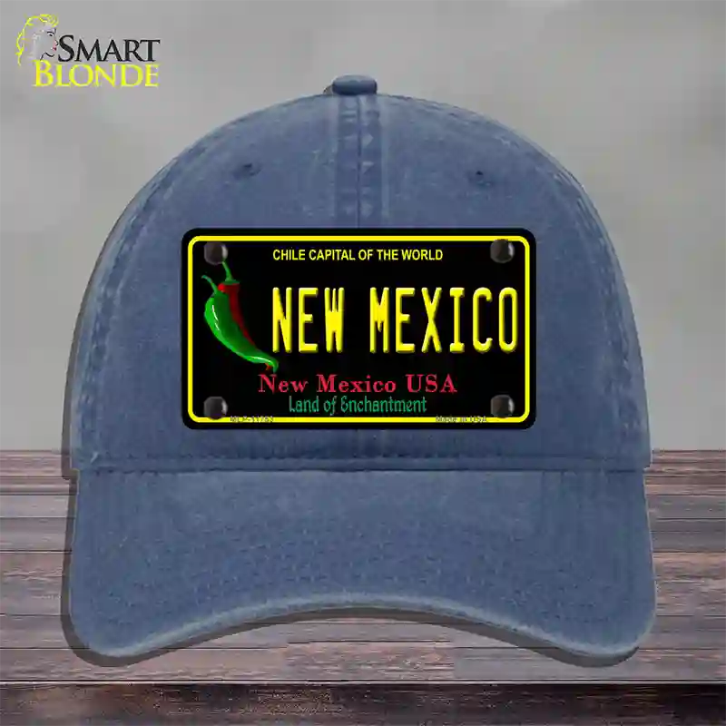 New Mexico Black State Novelty License Plate Hat Unconstructed Cotton / Navy