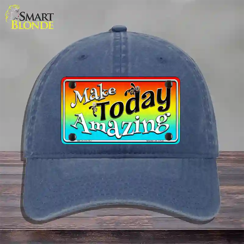 Make Today Amazing Novelty License Plate Hat Unconstructed Cotton / Navy