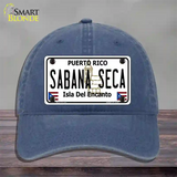 Sabana Seca Puerto Rico State Novelty License Plate Hat Unconstructed Cotton / Navy