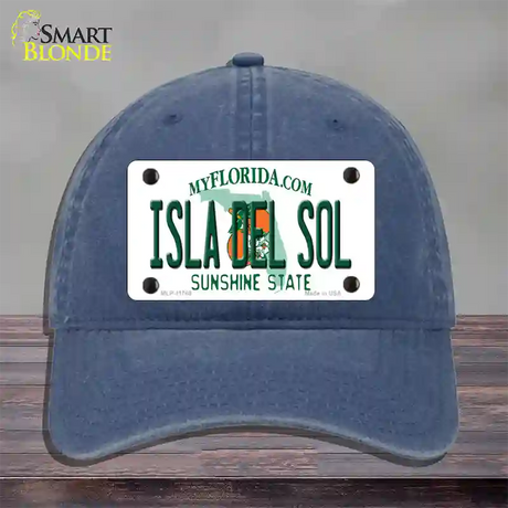 Isla Del Sol Florida Novelty License Plate Hat Unconstructed Cotton / Navy