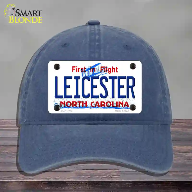 Leicester North Carolina State Novelty License Plate Hat Unconstructed Cotton / Navy