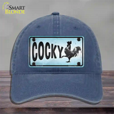 Cocky Chicken Novelty License Plate Hat Unconstructed Cotton / Navy