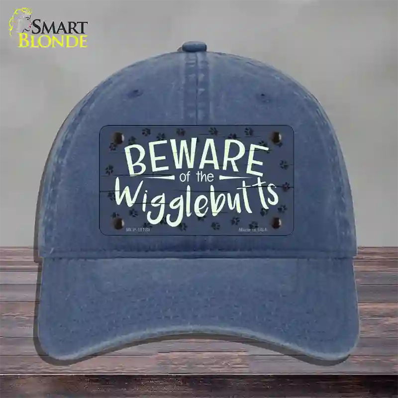 Beware of the Wigglebutts Novelty License Plate Hat Unconstructed Cotton / Navy