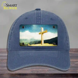 Lone Cross in the Sky Novelty License Plate Hat Unconstructed Cotton / Navy