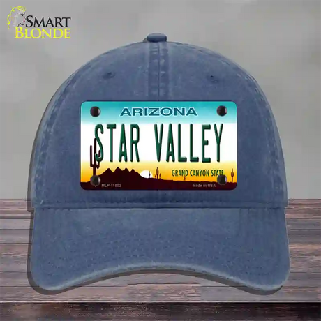 Star Valley Arizona Novelty License Plate Hat Unconstructed Cotton / Navy