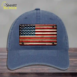 American Flag Corrugated Novelty License Plate Hat Unconstructed Cotton / Navy