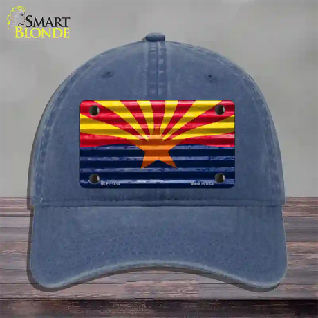 Arizona Flag Novelty License Plate Hat Unconstructed Cotton / Navy