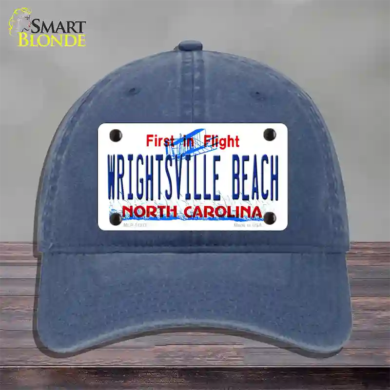 Wrightsville Beach North Carolina Novelty License Plate Hat Unconstructed Cotton / Navy