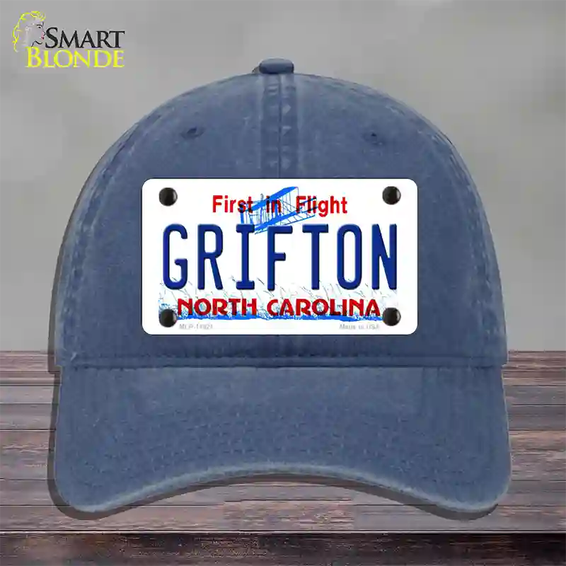 Grifton North Carolina Novelty License Plate Hat Unconstructed Cotton / Navy