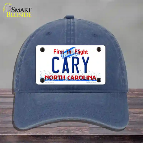 Cary North Carolina Novelty License Plate Hat Unconstructed Cotton / Navy