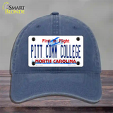 Pitt Comm College North Carolina Novelty License Plate Hat Unconstructed Cotton / Navy