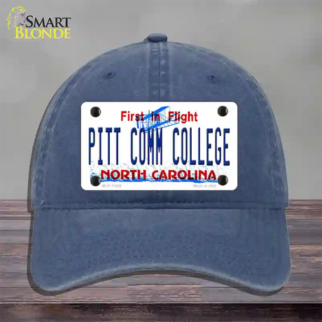 Pitt Comm College North Carolina Novelty License Plate Hat Unconstructed Cotton / Navy