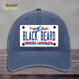 Black Beard North Carolina Novelty License Plate Hat Unconstructed Cotton / Navy