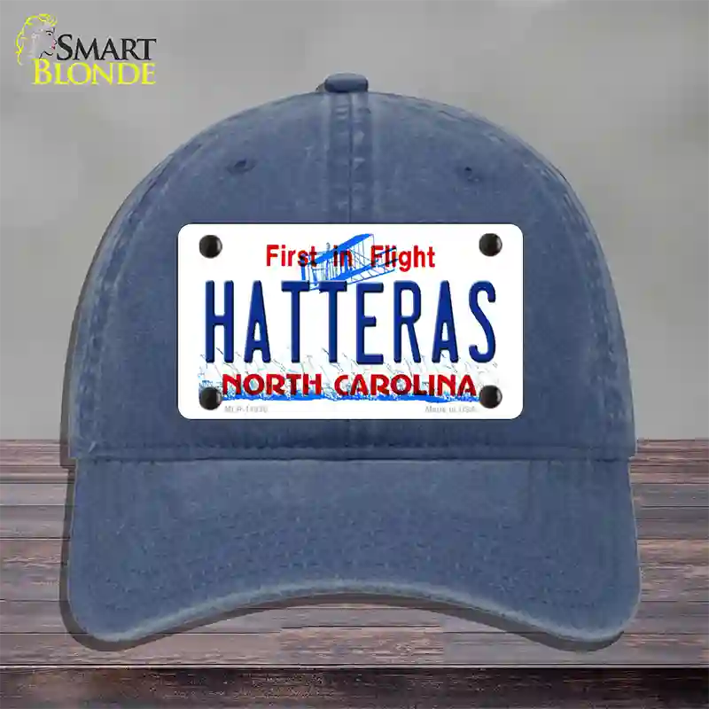 Hatteras North Carolina Novelty License Plate Hat Unconstructed Cotton / Navy