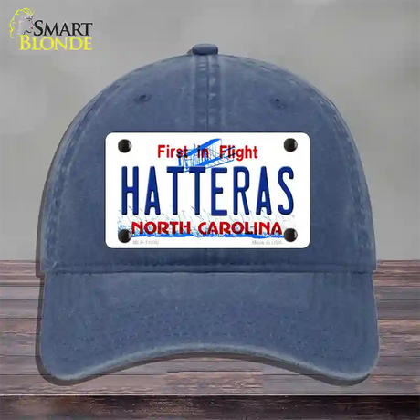 Hatteras North Carolina Novelty License Plate Hat Unconstructed Cotton / Navy