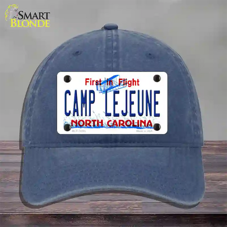 Camp Lejeune North Carolina Novelty License Plate Hat Unconstructed Cotton / Navy