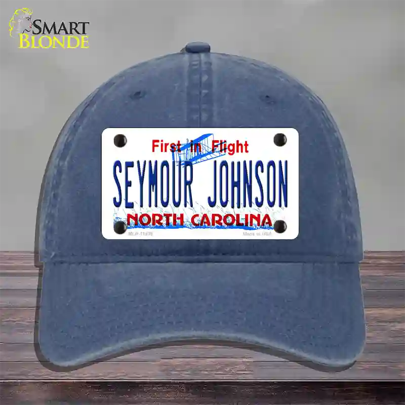 Seymour Johnson North Carolina Novelty License Plate Hat Unconstructed Cotton / Navy