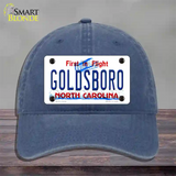 Goldsboro North Carolina Novelty License Plate Hat Unconstructed Cotton / Navy