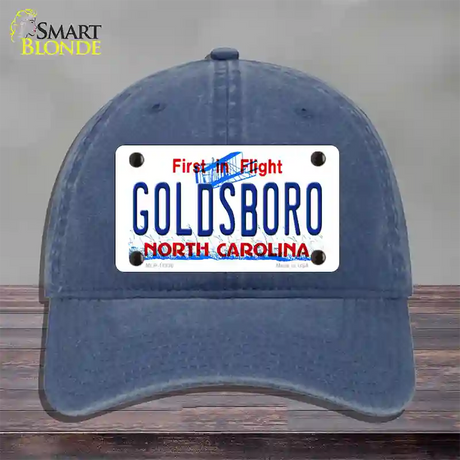 Goldsboro North Carolina Novelty License Plate Hat Unconstructed Cotton / Navy