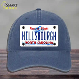 Hillsbourgh North Carolina Novelty License Plate Hat Unconstructed Cotton / Navy