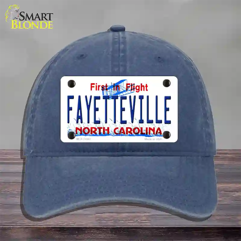 Fayetteville North Carolina Novelty License Plate Hat Unconstructed Cotton / Navy