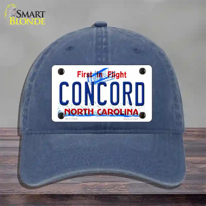 Concord North Carolina Novelty License Plate Hat Unconstructed Cotton / Navy