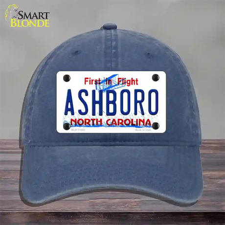 Ashboro North Carolina Novelty License Plate Hat Unconstructed Cotton / Navy