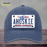 Ahoskie North Carolina Novelty License Plate Hat Unconstructed Cotton / Navy