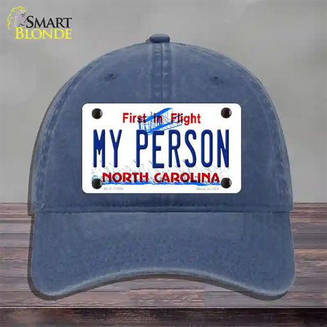 My Person North Carolina Novelty License Plate Hat Unconstructed Cotton / Navy