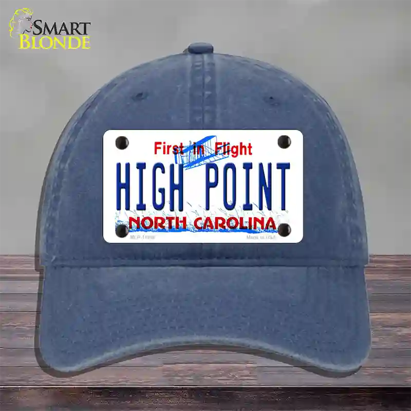 High Point North Carolina Novelty License Plate Hat Unconstructed Cotton / Navy